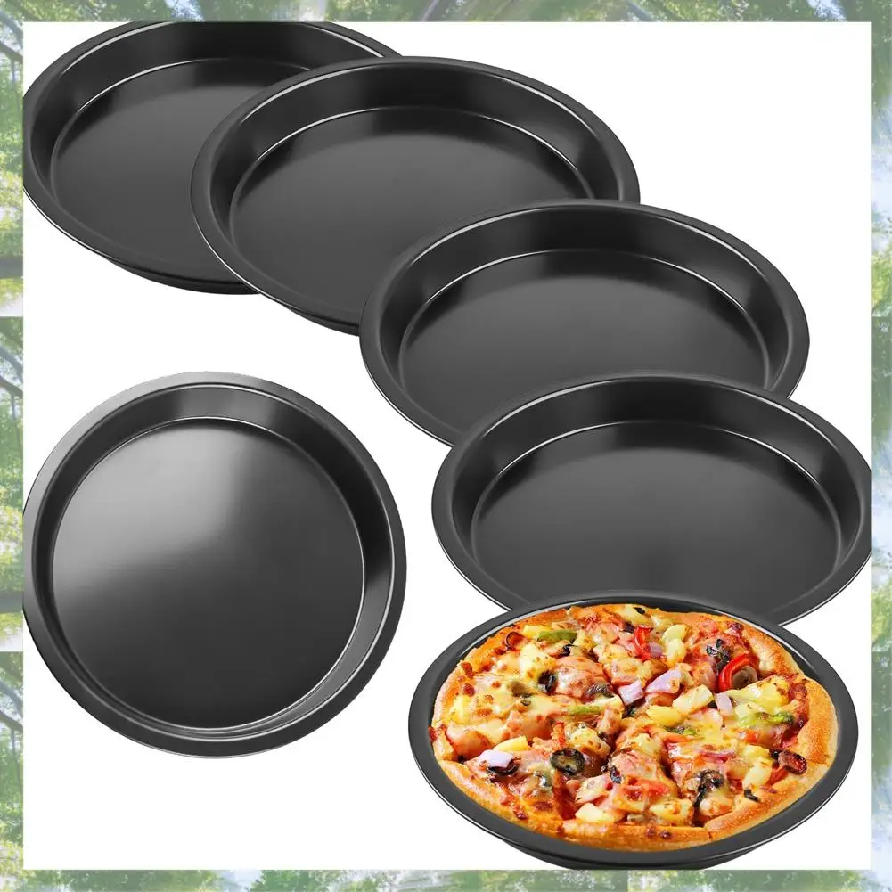 

2025 Trend Set Of 6 Pizza Plates, Round Pizza Plates, Diameter 20 Cm,Steel Pizza Pan, Non-Stick Coating, Non-Toxic & Easy To Cle