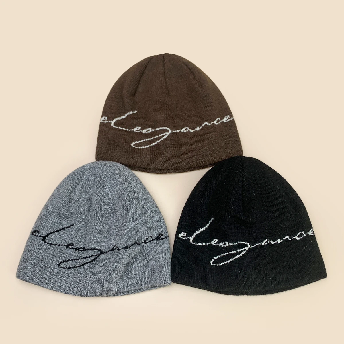 American Style Retro Jacquard Letters Knitted Hats New Men Women Warm Street Fashion Personal Versatile Simple Fisherman Caps 3