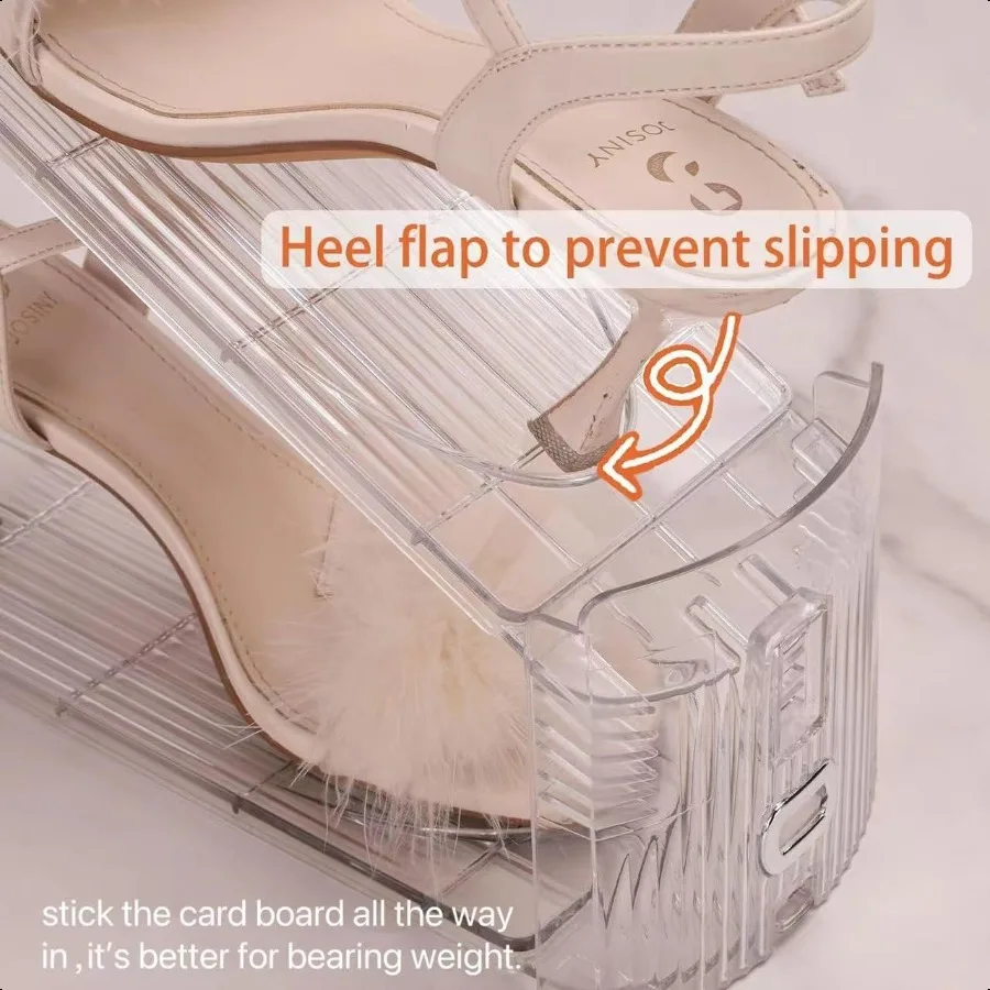 12 Pack Shoe Slots Organizer Adjustable Level Shoe Stacker Holder Storage Space Saving Sneakers Display Tray Rack for Closet