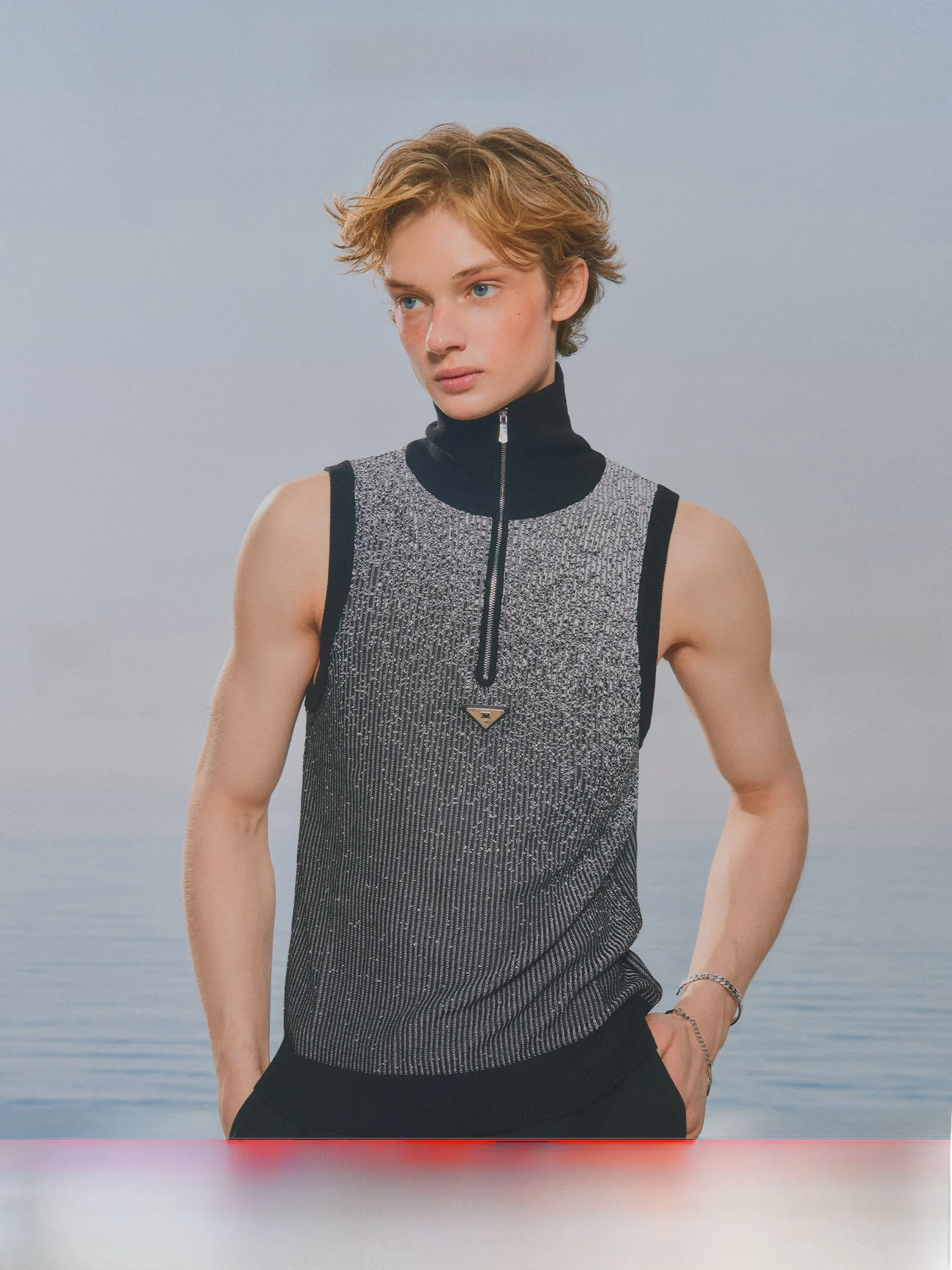 

TIWILLTANG adient Flow Law Zipper Svel Vest Summer Faion Ci Sle Youth ular Straight Hem Casual Top