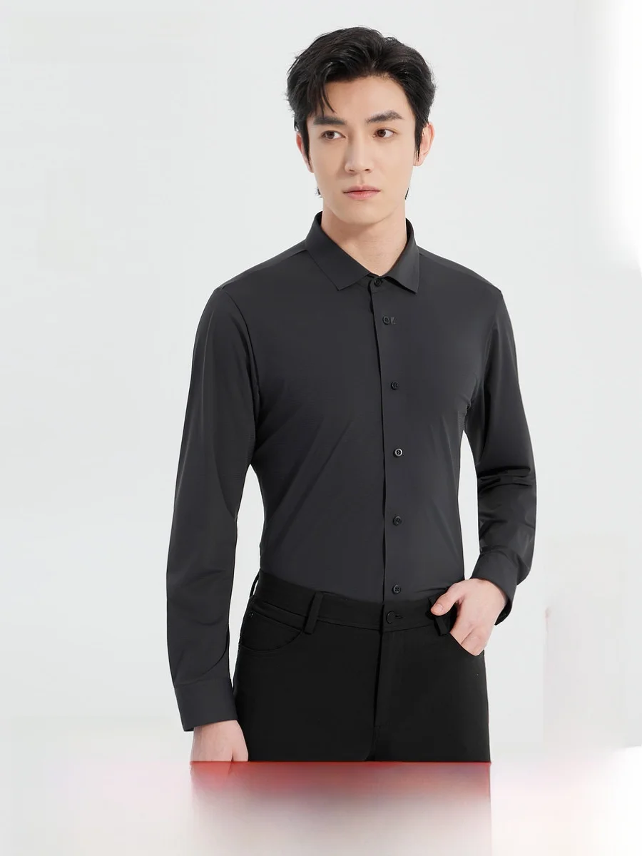 Lilanz Long Sleeve Shirt Men's Business Casual  Color Spring New Style Comfortable Breathable Fashionable Men's Dress Shirt