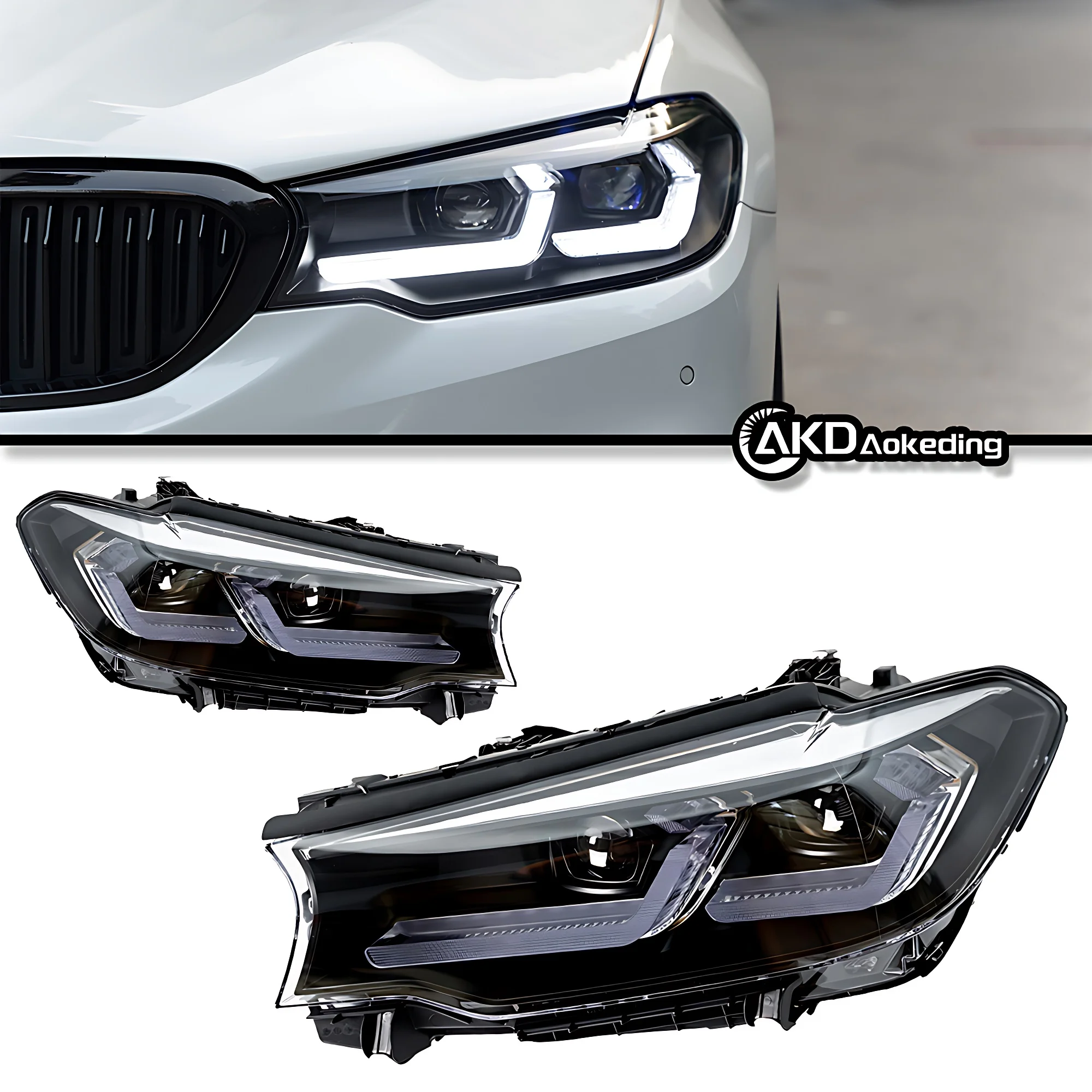 

Auto Parts For BMW 5series G30 Headlights 2018-2021 latest LCI Styling LED Daytime Lights Dual Projector Car Accesorios Modified