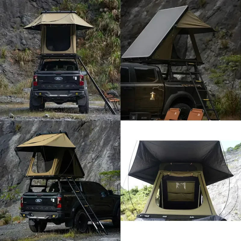 Custom Lightweight Pop up Tent Hard Shell Wedge Tent Aluminum Canopy Pickup Truck Camper for Camping