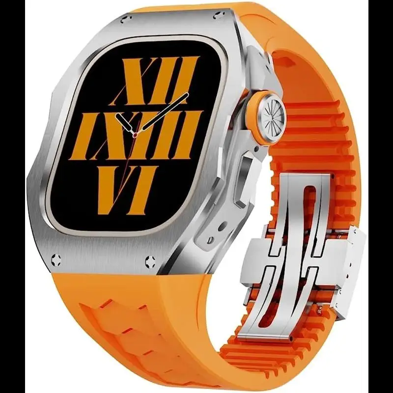 

SCHIK Carbon Fiber Watch Case Mod Kit,For Apple Watch Ultra 49MM Luxury Titanium Case Cover,For IWatch 8 Series 49mm Refit