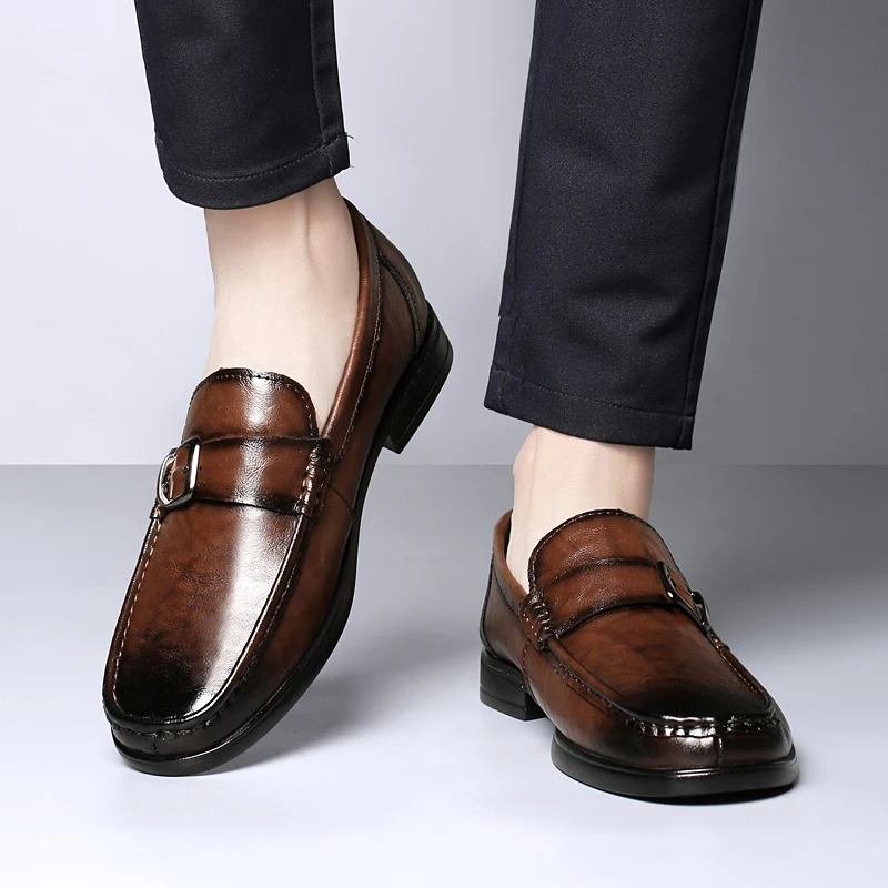 

Модные городские мужские повседневные туфли с низким вырезом, брендовые деловые кожаные туфли для вечеринок, качественные универсальные удобные лоферы для мужчин для поездок на работу
