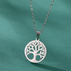 LIKGREAT Tree of Life Men Necklace Stainless Steel Talisman Amulet Choker Chain Necklaces Vintage Jewelry Gift