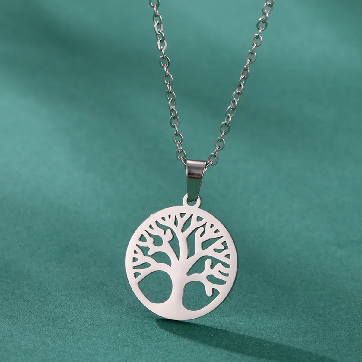 LIKGREAT Tree of Life Men Necklace Stainless Steel Talisman Amulet Choker Chain Necklaces Vintage Jewelry Gift