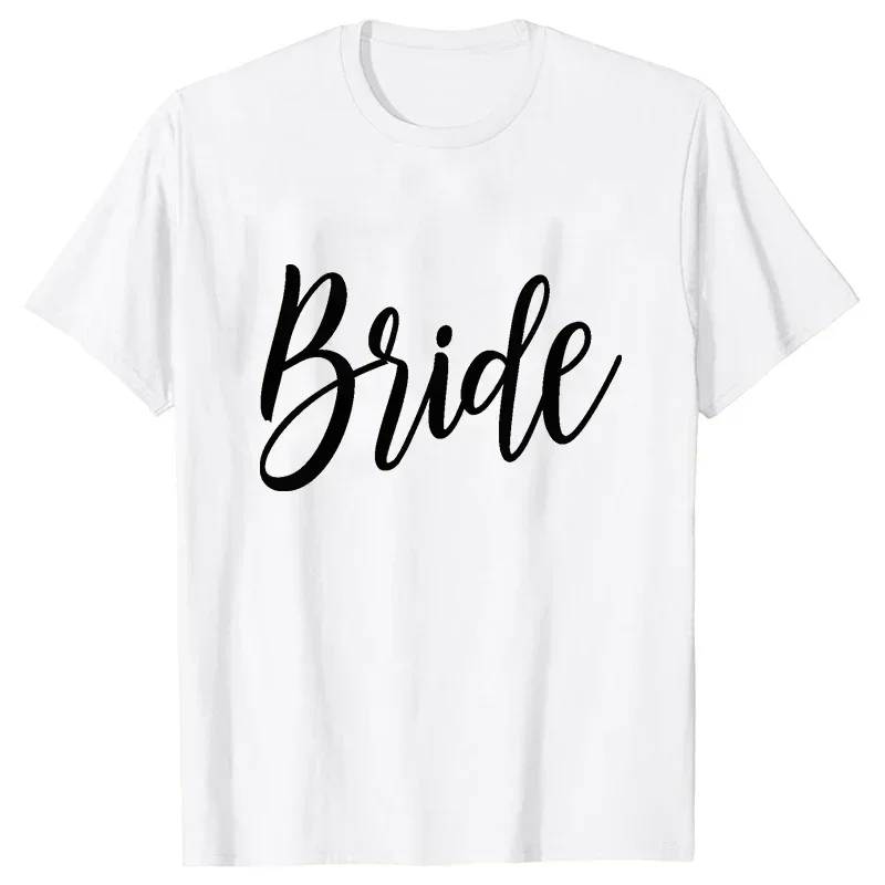 Team Bride Bridesmaid T-Shirt  Mother  of The Bride Groom Tops cotton Tshirt Bride Squad Engagement Wedding Party Tees