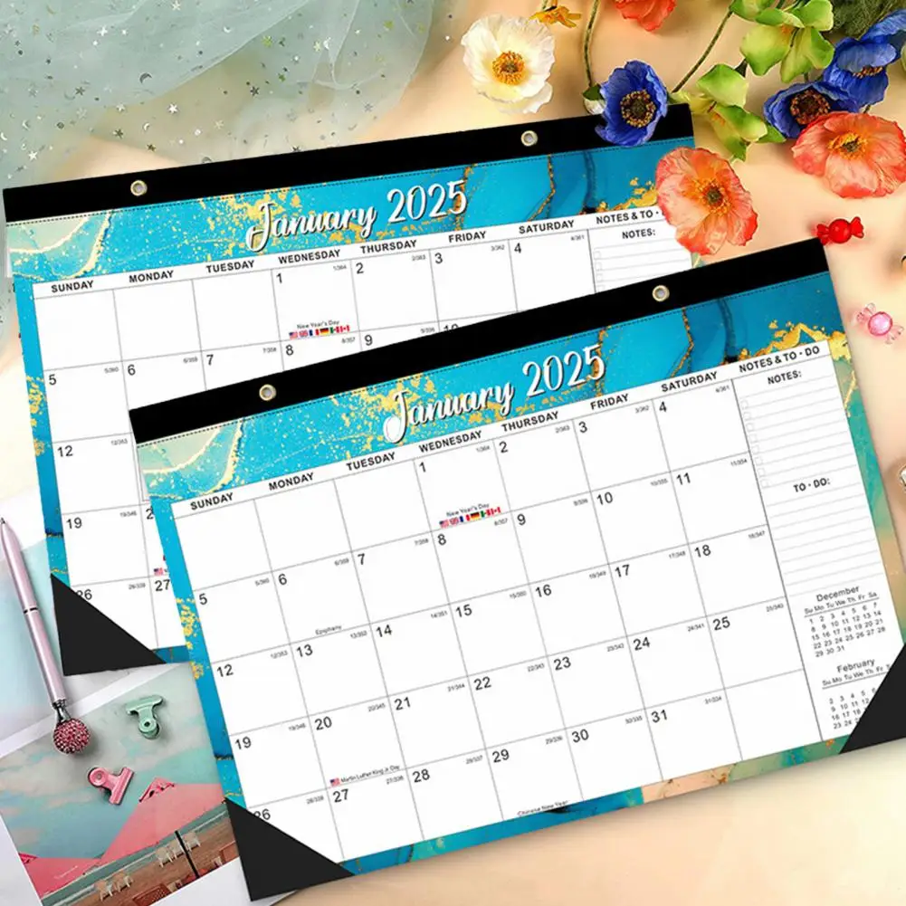 Printing Calendar 2024-2025 Wall Desk Calendar Set for Home Office School Planner Monthly Organizer To-do Reminder July 2024