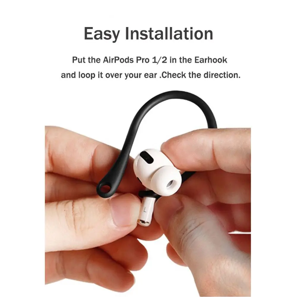 สูญเสียสายคล้องกีฬาหูฟังผู้ถือซิลิโคน Anti-Lost หูฟัง Secure Fit Hooks ป้องกันหูฟังสําหรับ Apple AirPods 1 2 3 Pro