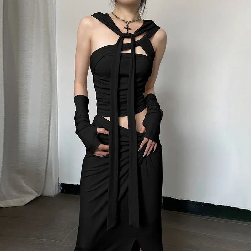 2024new Sommer sexy Göttin Cosplay Kleid Ästhetik Düne für Frau Kapuze Phantasie Rollenspiel Halloween Kostüme Gothic Style