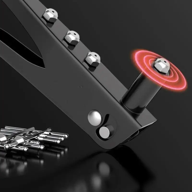 1 قطعة مجموعة المبرشم الثقيلة برشام بندقية و 50 قطعة المسامير العمياء مجموعة متنوعة أدوات يدوية الجوز برشام أداة للحرف اليدوية وإصلاح المنزل #4