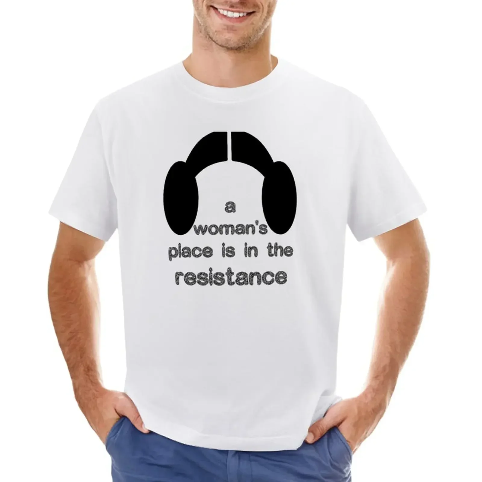 A Womans place is in the Resistance T-Shirt kawaii clothes graphics tees boys whites plain black t shirts men