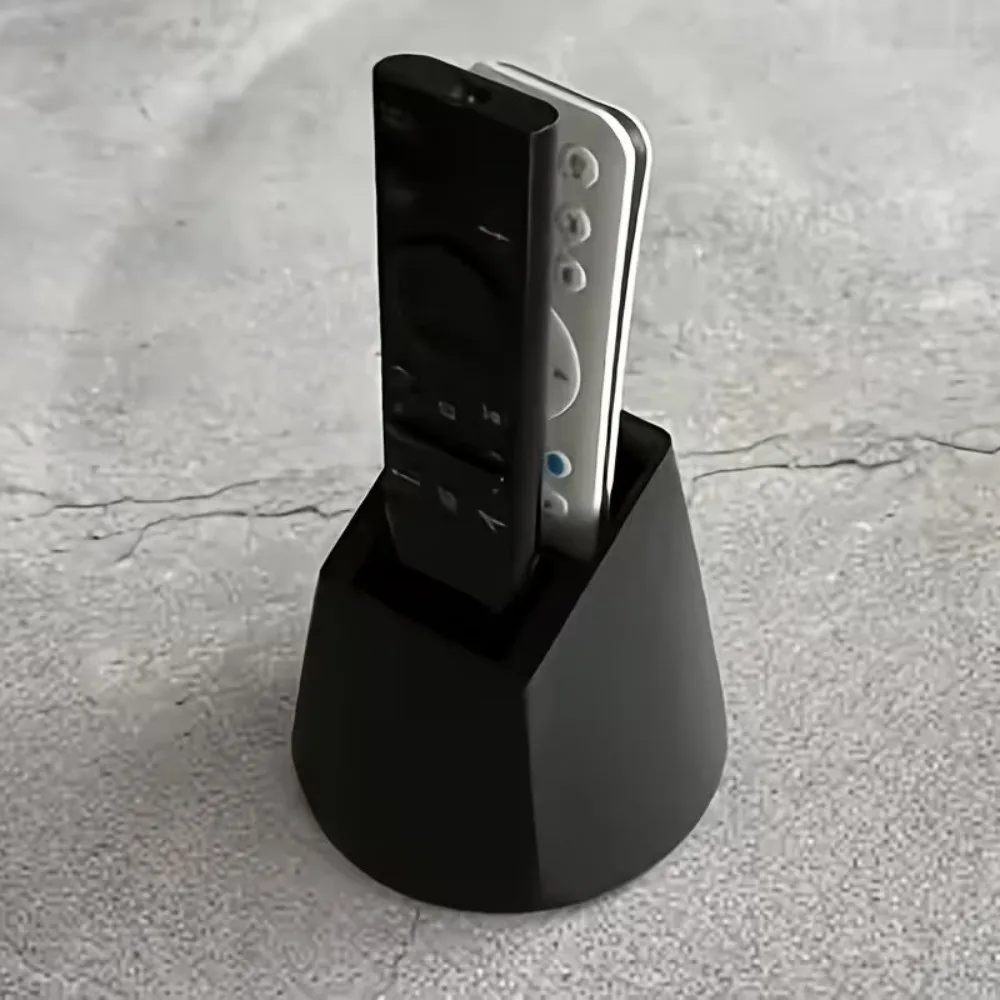 2-Hole Remote Control Holder Plastic Save Space TV Remote Organizer 3D Printed Non-Slip Base Desktop Storage Box Office Supplies
