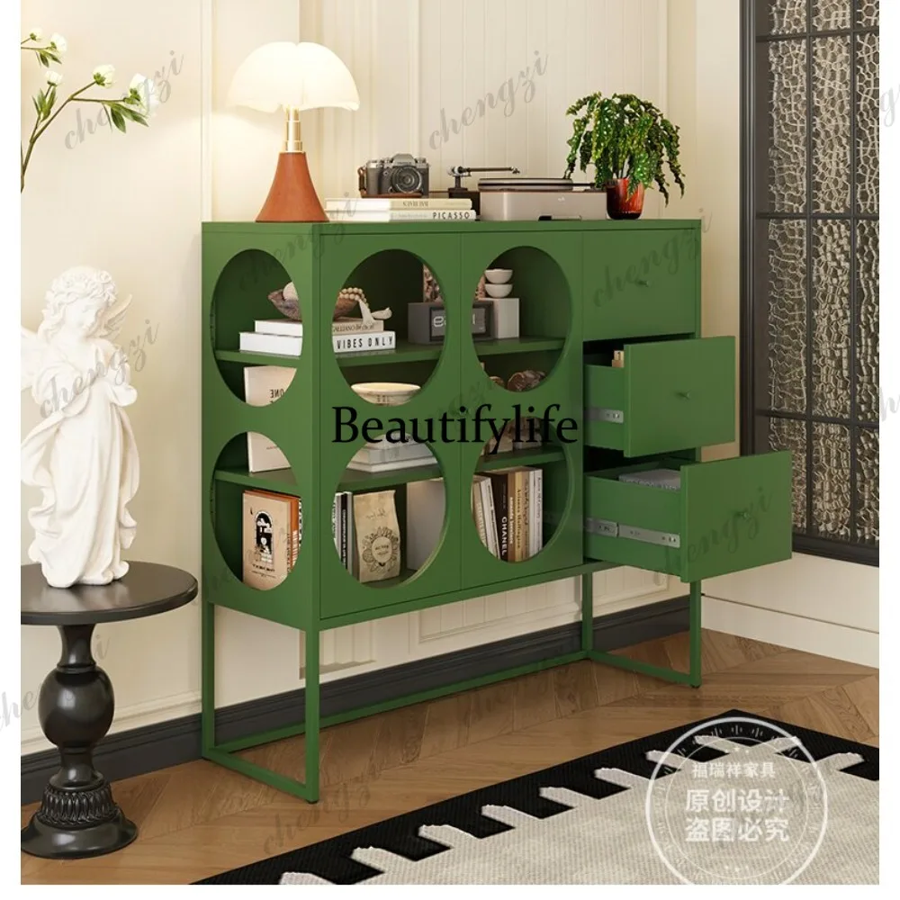 Medieval wine cabinet Living room multi-functional display cabinet Locker floor-to-ceiling glass door