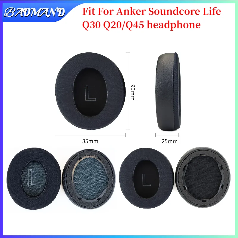 

Replacement Earpads for Anker Soundcore Life Q30 Q20/Q45 Headset Headphones Leather Sleeve Earphone Earmuff