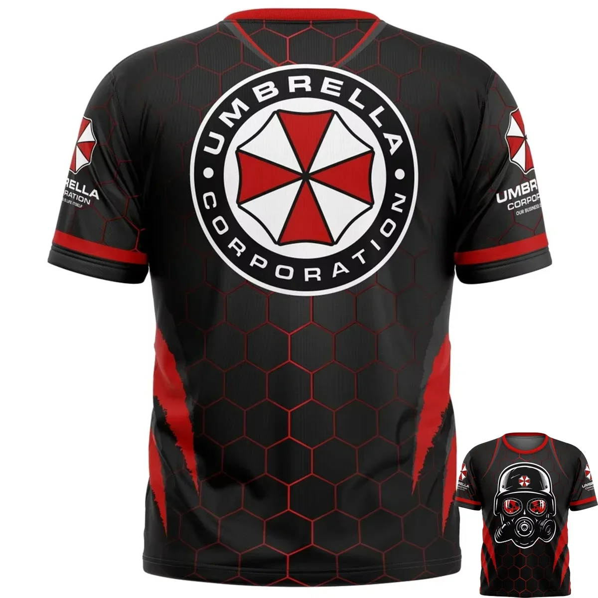 Movie Umbrella Corporation Biohazard 3D Print Sports Quick Dry Breathable Men T-shirt Outdoor Short Sleeve Clothing Men Clothing