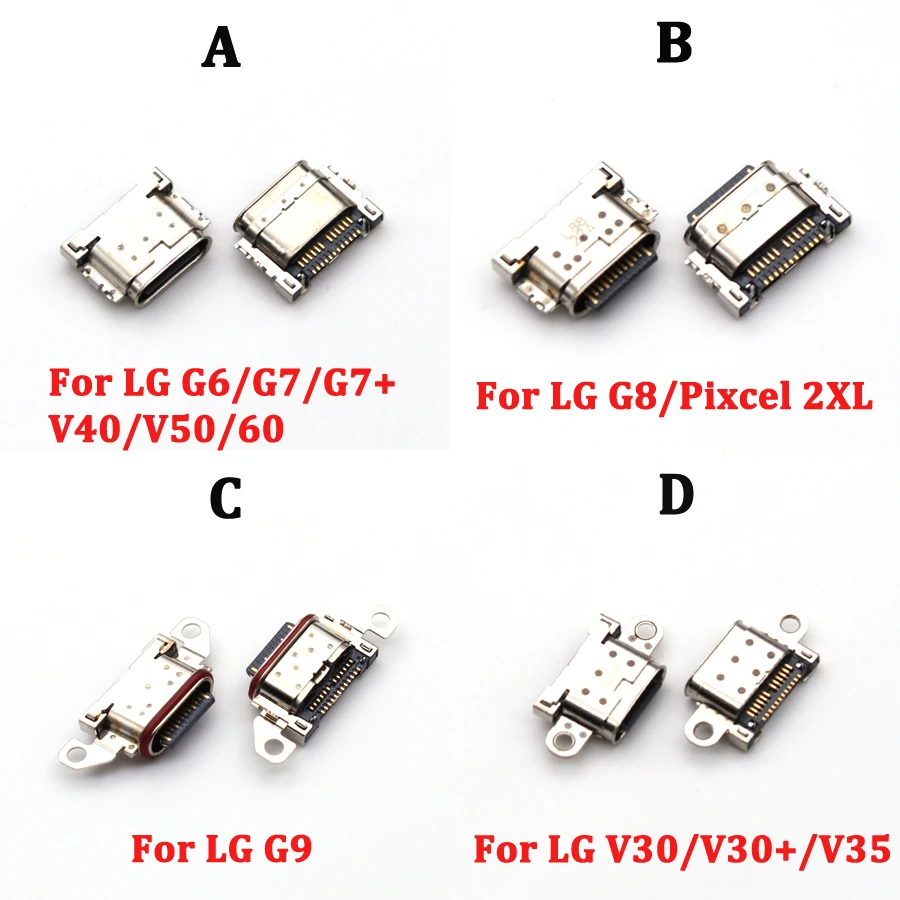 2PCS Type C USB Charging Dock Connector For LG G8 ThinQ G820 G8S G7 Q7 G6 G600 G9 G900 Q92 V60 V50 V40 V30 V35 V30S Charger Port