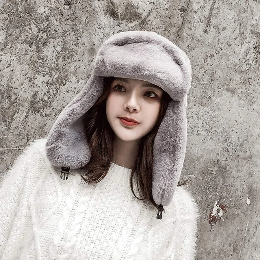 الكبار الشتاء دافئ أفخم Ushanka الروسية قبعة يندبروف كامل هود إيرفلاب قبعة دافئة الباردة برهان التزلج الصيد الدراجات الصياد القبعات