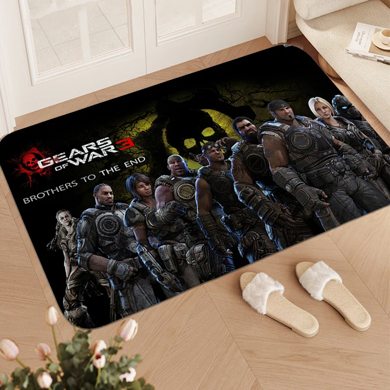 

Custom Kitchen Treadmill Rugs A-Gears of Wars Bedroom Floor Mats Front Door Mat Non Slip Carpet for Home Entrance Funny Doormat