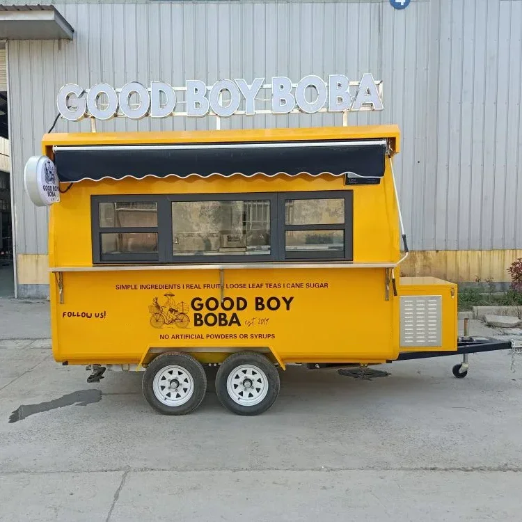 Customized Factory Newest Launched Food Truck Serves Up Delicious Boba Teas Bubble Tea Vending Trailer Truck For Sale