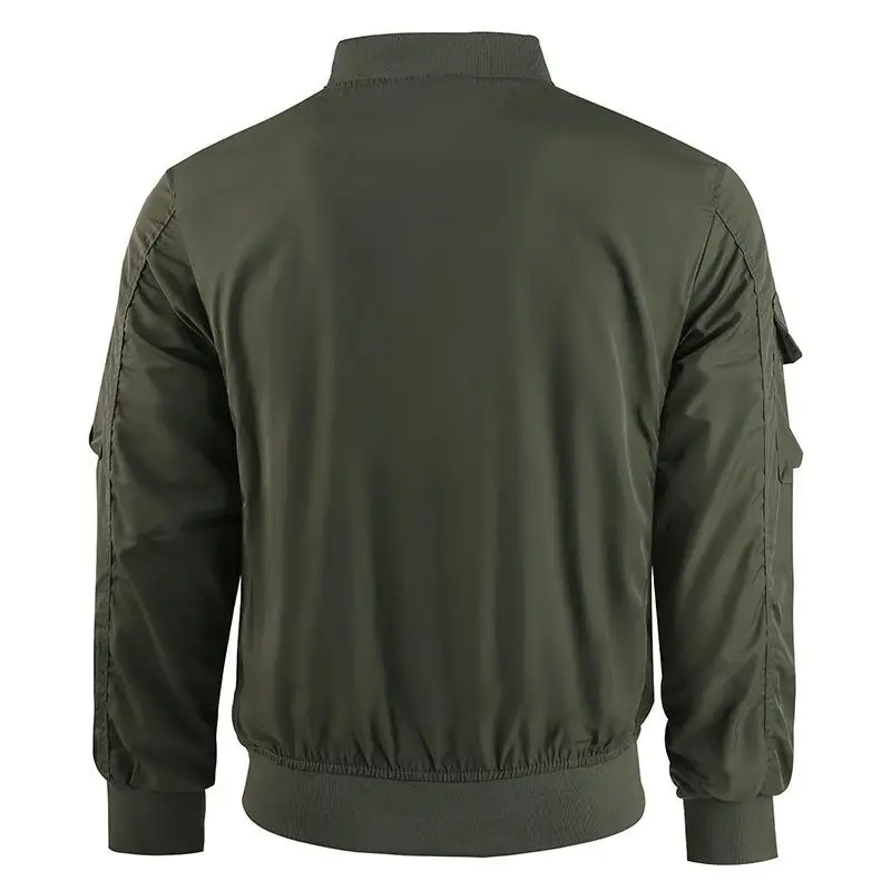 Spring And Autumn Men's Pilot Jacket Baseball Jacket Functional Multi Pocket Thin Wear Resistant Jacket Workwear Printed LOGO