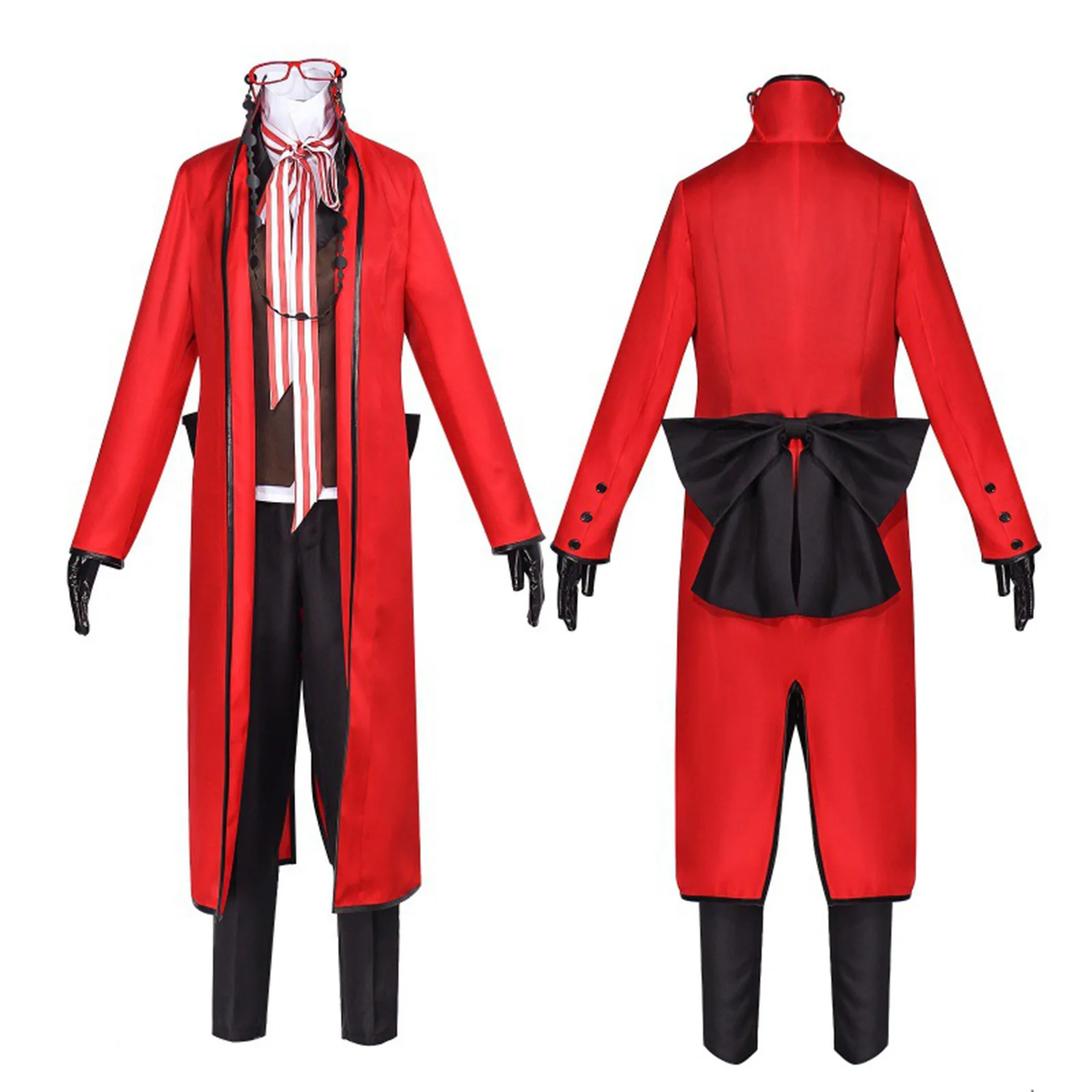 

Grell Sutcliff Michaelis Ronald Knox Cosplay Costume Fancy Red Uniform Suit Halloween Party Outfit for Adult Unisex