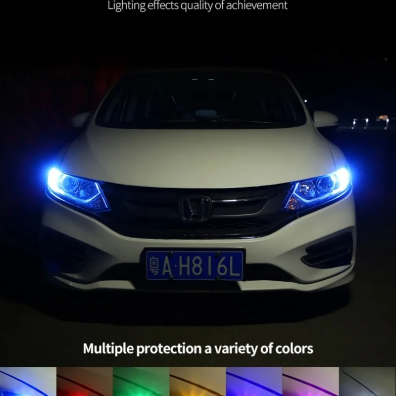 Car and motorcycle high brightness T10 width indicator dual color white yellow turn signal T15 3030 8 tail light bulb