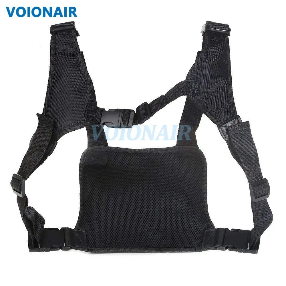 VOIONAIR Tactical Chest Front Walkie Talkie Pack Pouch Holster Harness Carry Bag for Police Officers Military Combat Hunting