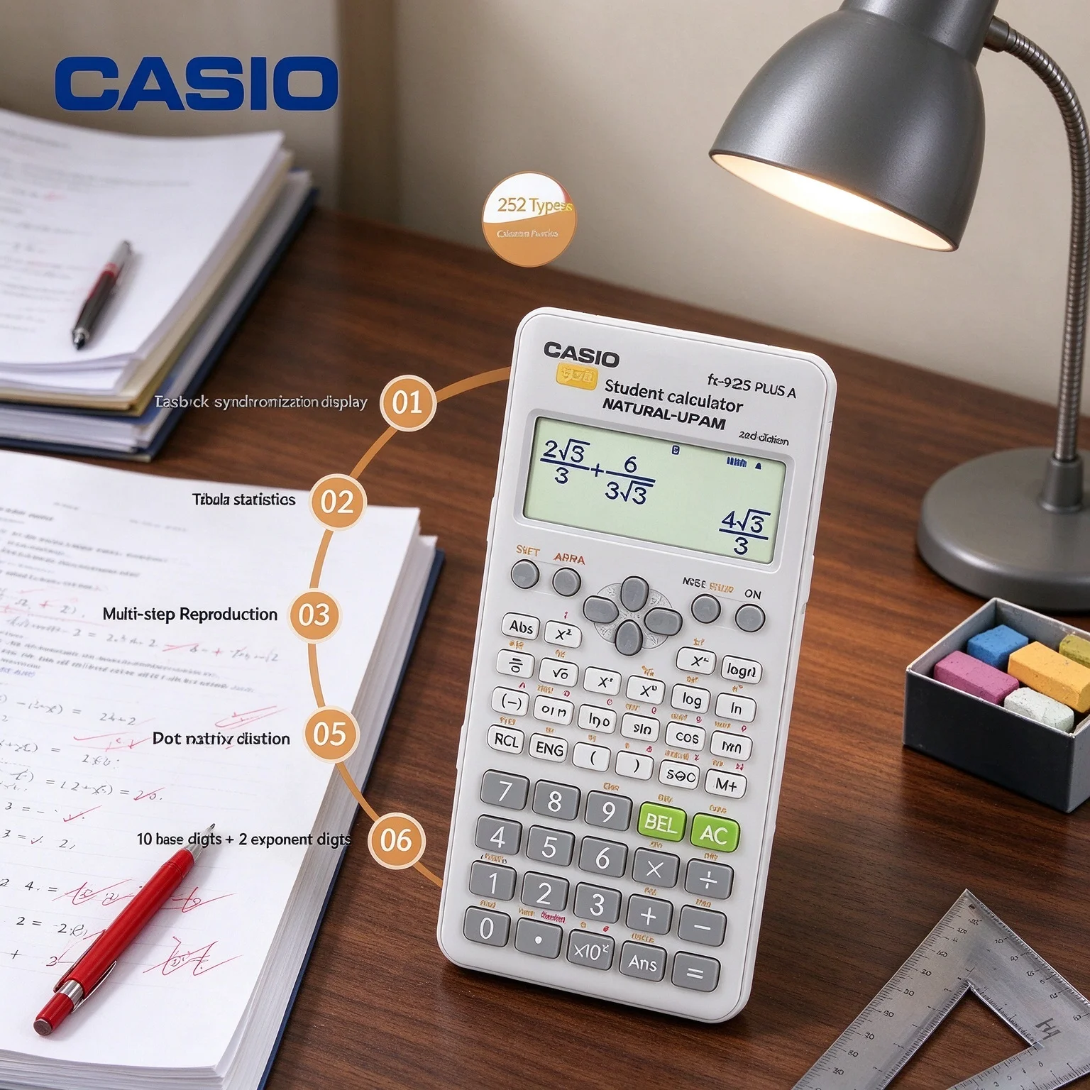 Casio /Finance Calculator /School Calculator DX120B/GX12B/MS20YC/SL310YC/fx82E Durable body for long time use