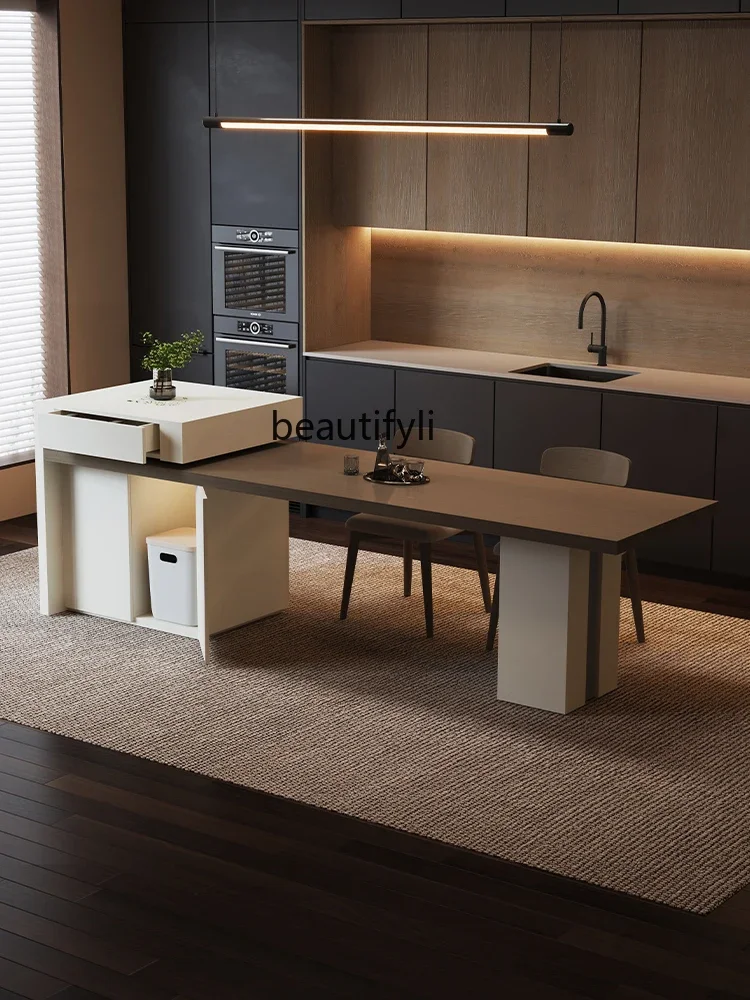 

Modern simple Island table Home dining table Light luxury integrated bar table Restaurant Italian high-end sense