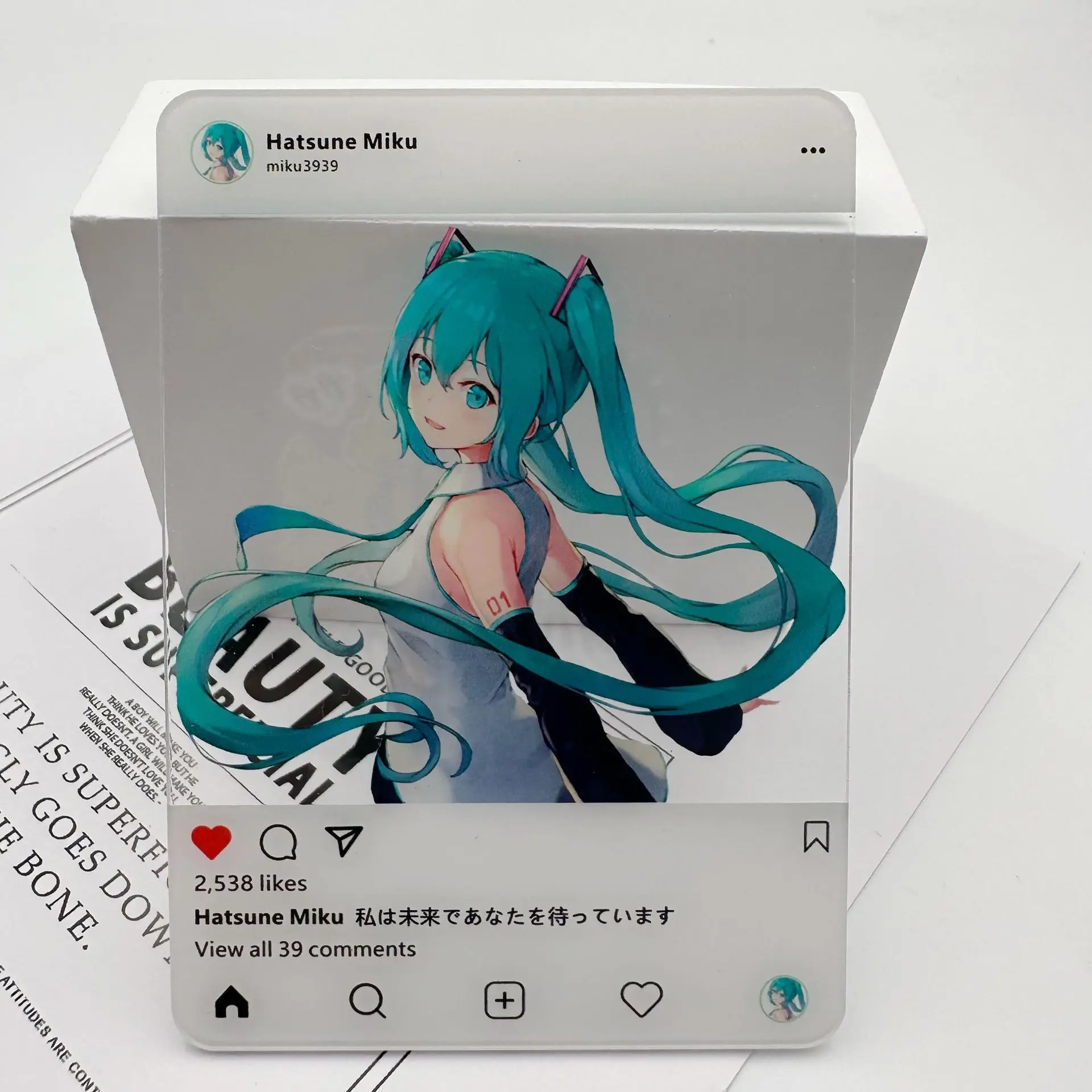 New Anime Hatsune Miku Acrylic Card Photo Props Diy Cartoon Transparent Three-Inch Card Ins Style Miku Collection Card Gifts