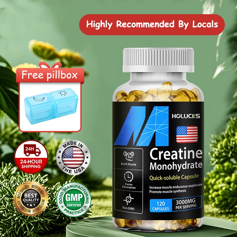 

High Potency Creatine 3000mg Capsules, Support Brain & Muscle Cell Energy, Increases Power Output & Exercise Performance