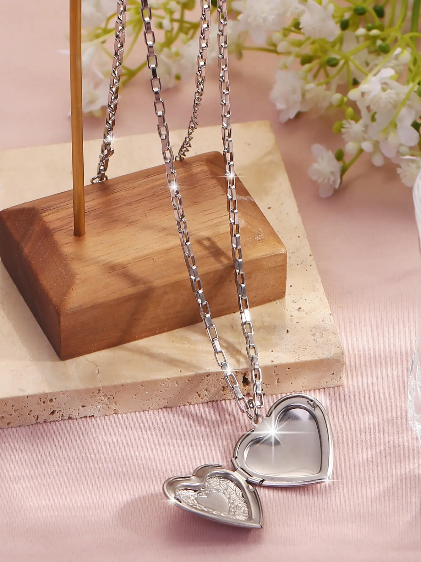 1 stainless steel jewelry LOVE Box Pendant necklace Fashion everything Punk Hip Hip chain couple necklace Good Friend necklace L