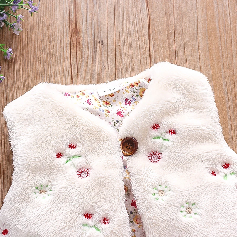 Imagen 4: Abrigo para bebé niña, otoño e invierno, estampado floral completo, chaleco cálido para niña, ropa linda para bebé niña