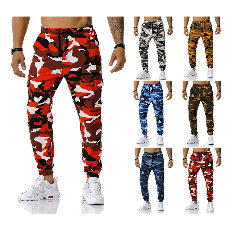 Spring New 7 Colors Men Camouflage Trousers Jogging Trousers Sports Pants Fitness Sport Jogging Army Plus Size S-3XL