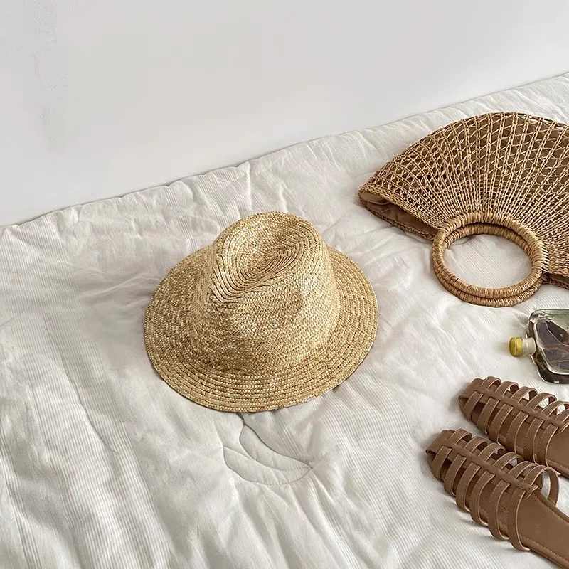 Sommer Breite Krempe Panama Boater Hut 5cm 7cm 10cm Krempe Stroh Hut Frauen Derby Hut Sonnenhut strand Kappe Sombrero Mujer Playa Chapeau – Detail 6