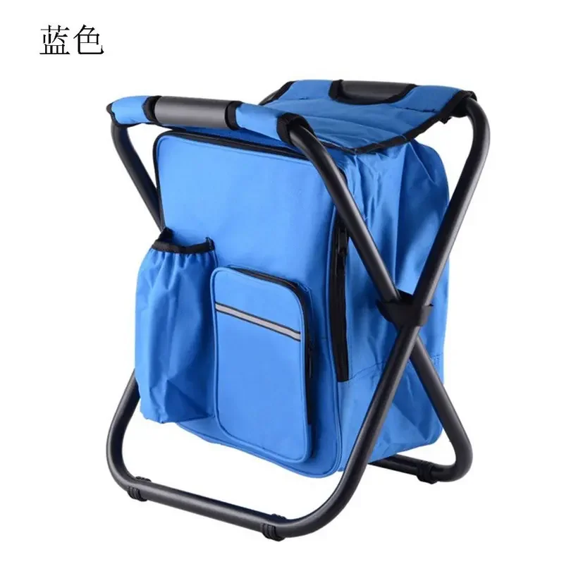 Portable outdoor folding chair 3-in-1 thermal insulation backpack chair Mazar fishing stool small bench double shoulder ice bag