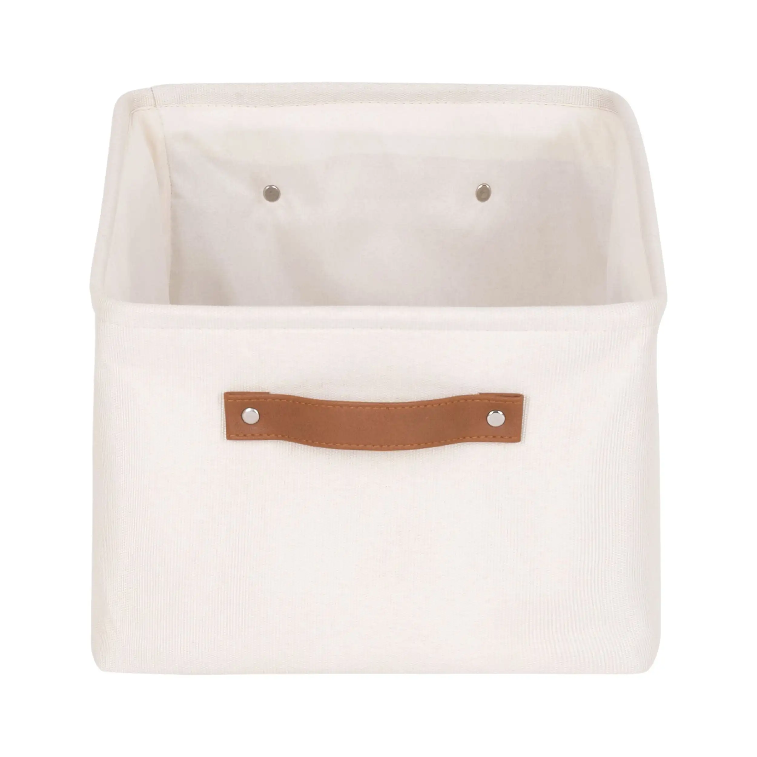 Natural Canvas Storage Basket with Handles