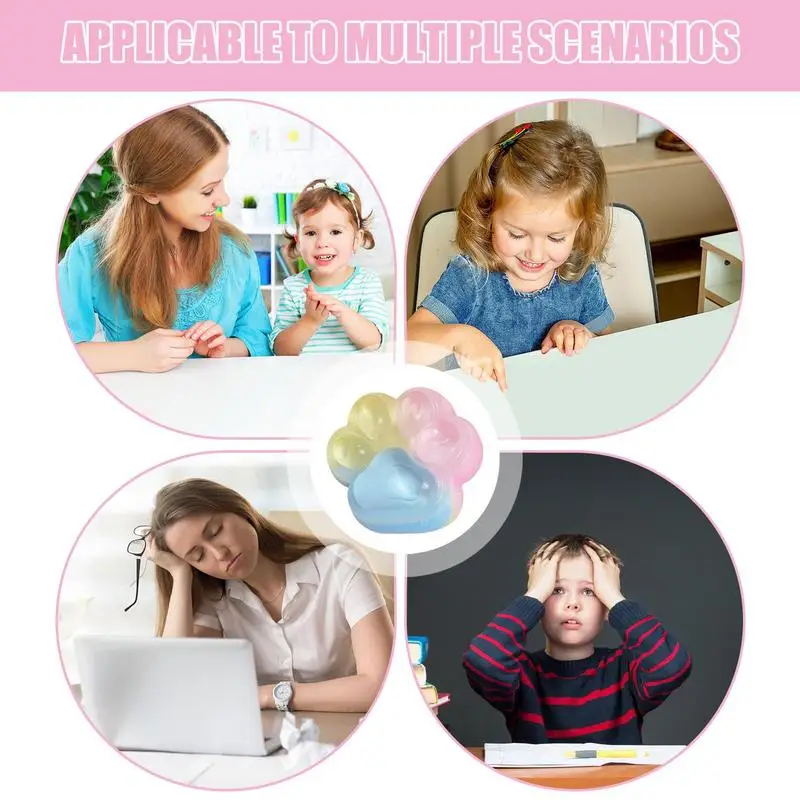 猫の足のスクイーズおもちゃ 3 色レインボースクイーズおもちゃ面白いリラックスボール感覚スクイーズボールおもちゃ感覚フィジェットおもちゃ子供用