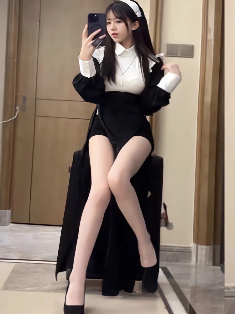 

Sexy Robe Nun Costume Cosplay Stage Performance Outfit Large Size Role-plang loween Costume Women's Traditional Ethnic Wear