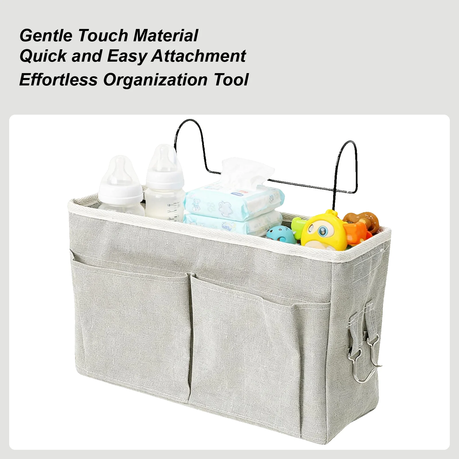 

Прикроватный органайзер для хранения, регулируемый компактный портативный детский прикроватный карман для подгузников для общежития, двухъярусная спальня, детская комната, путешествия