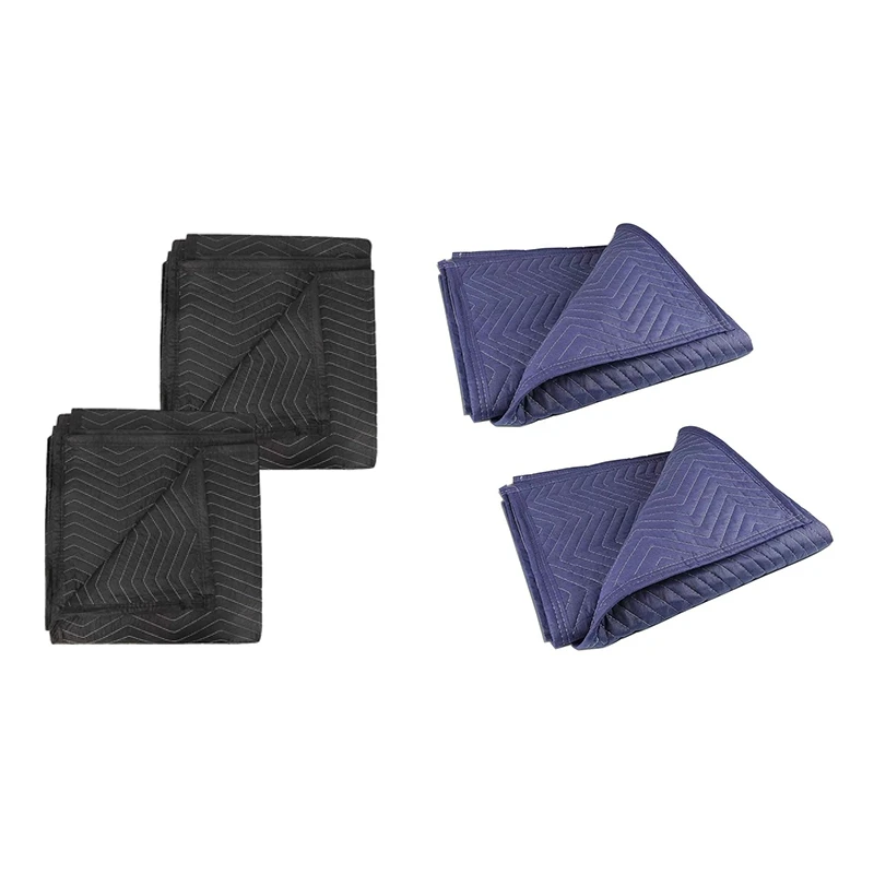 

2 PCS Moving Blankets 40X72inches Heavy Duty For Moving Shipping Furniture Wrapping For Furniture-Black