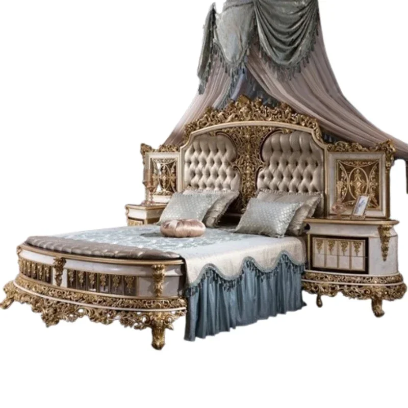 شقة سرير على اللوح الأمامي الأوروبي، تصميم عصري وخفيف الوزن، سرير مريح، أثاث موبليس لحفلات الزفاف المألوف