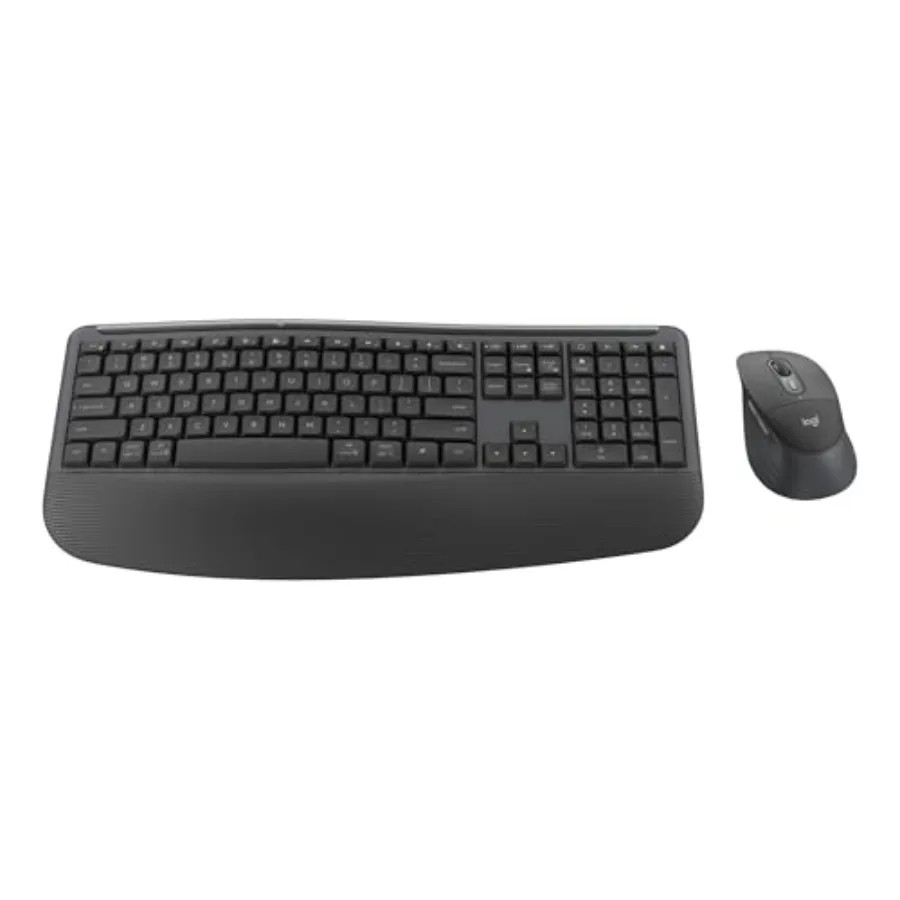 Signature Comfort Plus Combo MK880 Wireless Keyboard and Mouse Combo, Full-Size Comfort Keyboard with Palm Rest, Silent Clicks,