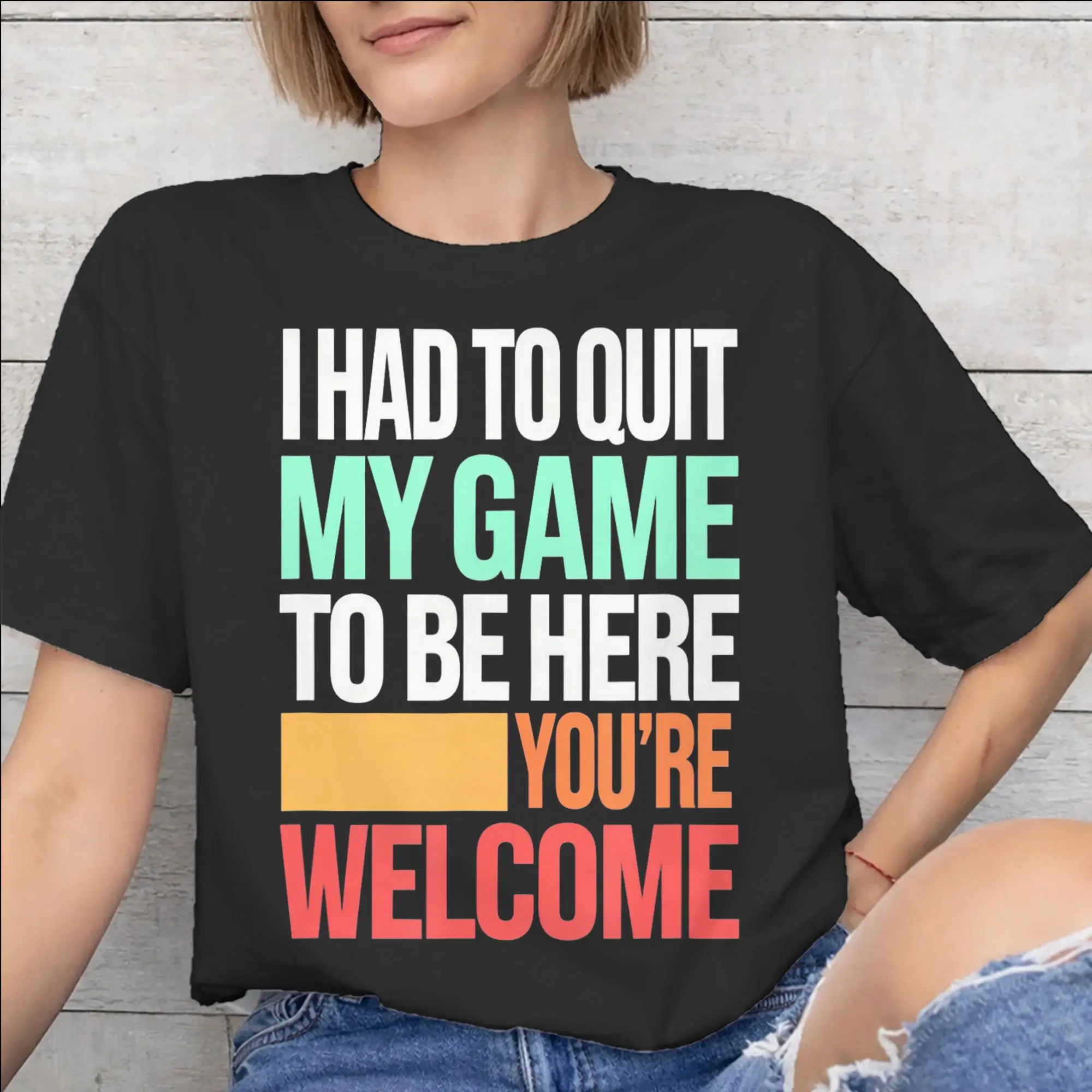 I Paused My Game To Be Here Print T Shirts for Men Women  100% Cotton  Tee Shirt Clothing