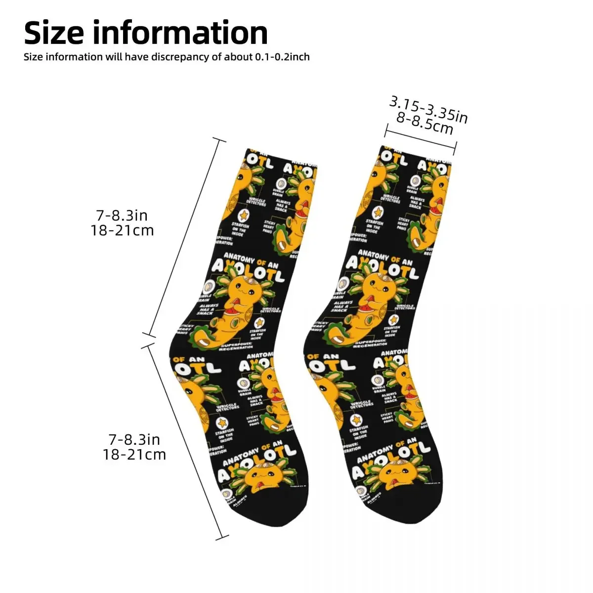 Axolotl Krazy calcetines Harajuku para hombre y mujer, medias Súper suaves, calcetines largos para todas las estaciones, accesorios para regalos