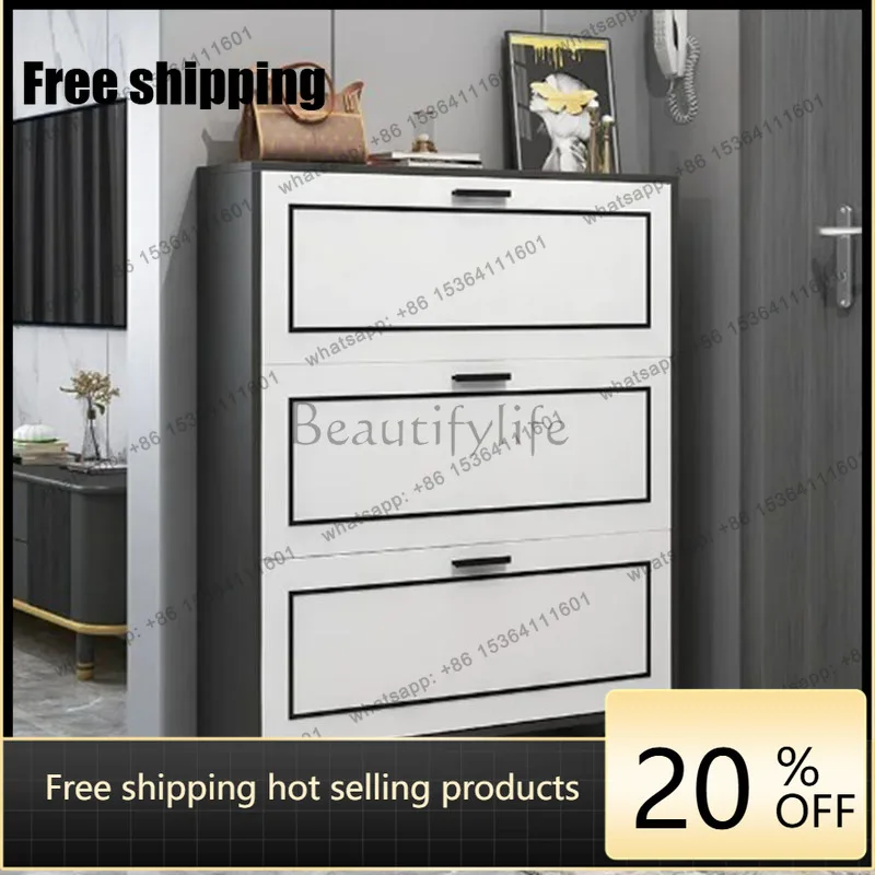 LJY Aesthetic Cupboards Shoe Cabinet Black Shoemakers Home Furniture Organizer Shoe Rack Vertical Living Room Zapatero Home Prod