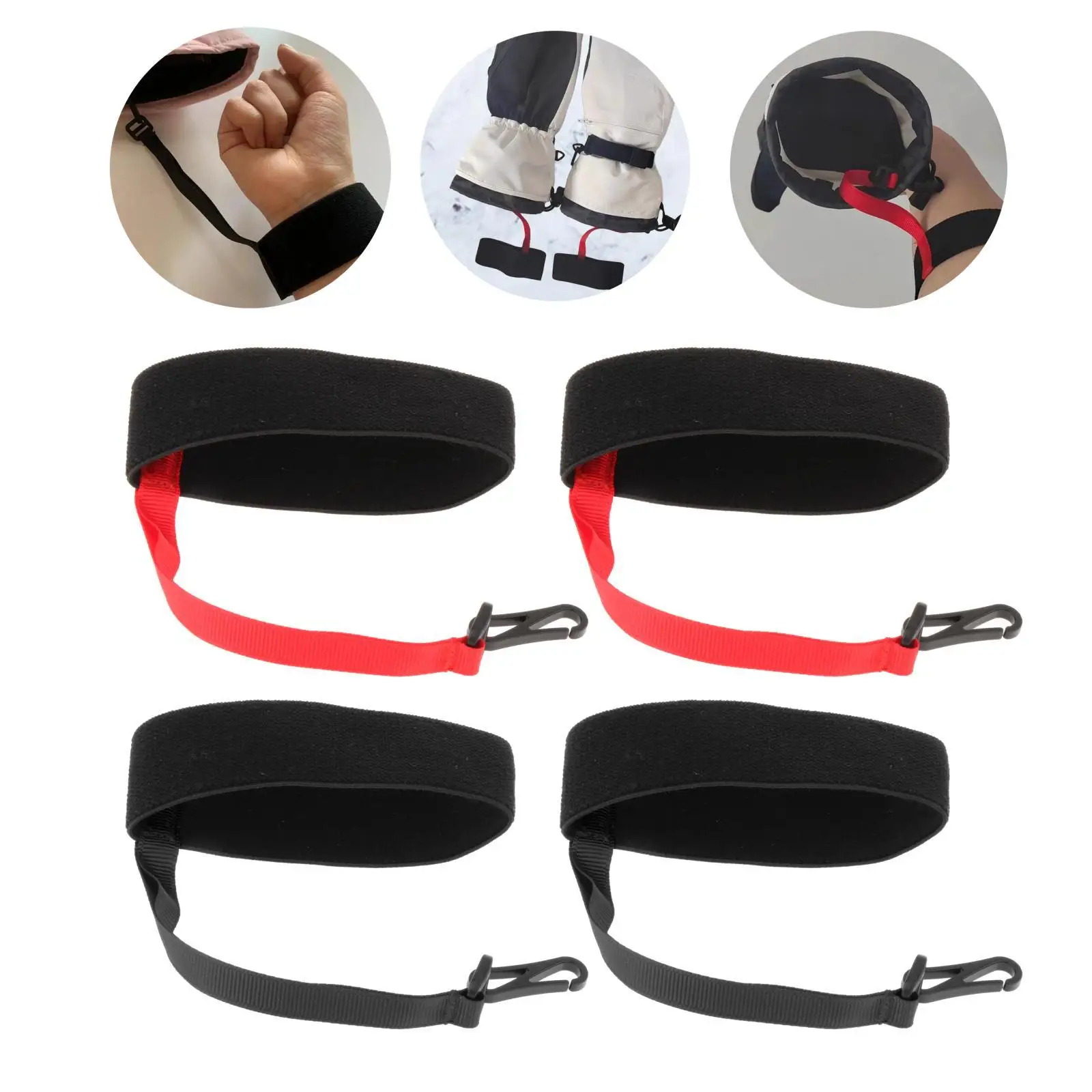 2x guanti da sci cinturino di sicurezza guanti accessori guanti sportivi cinturino di sicurezza per sci snowboard Sport all'aria aperta