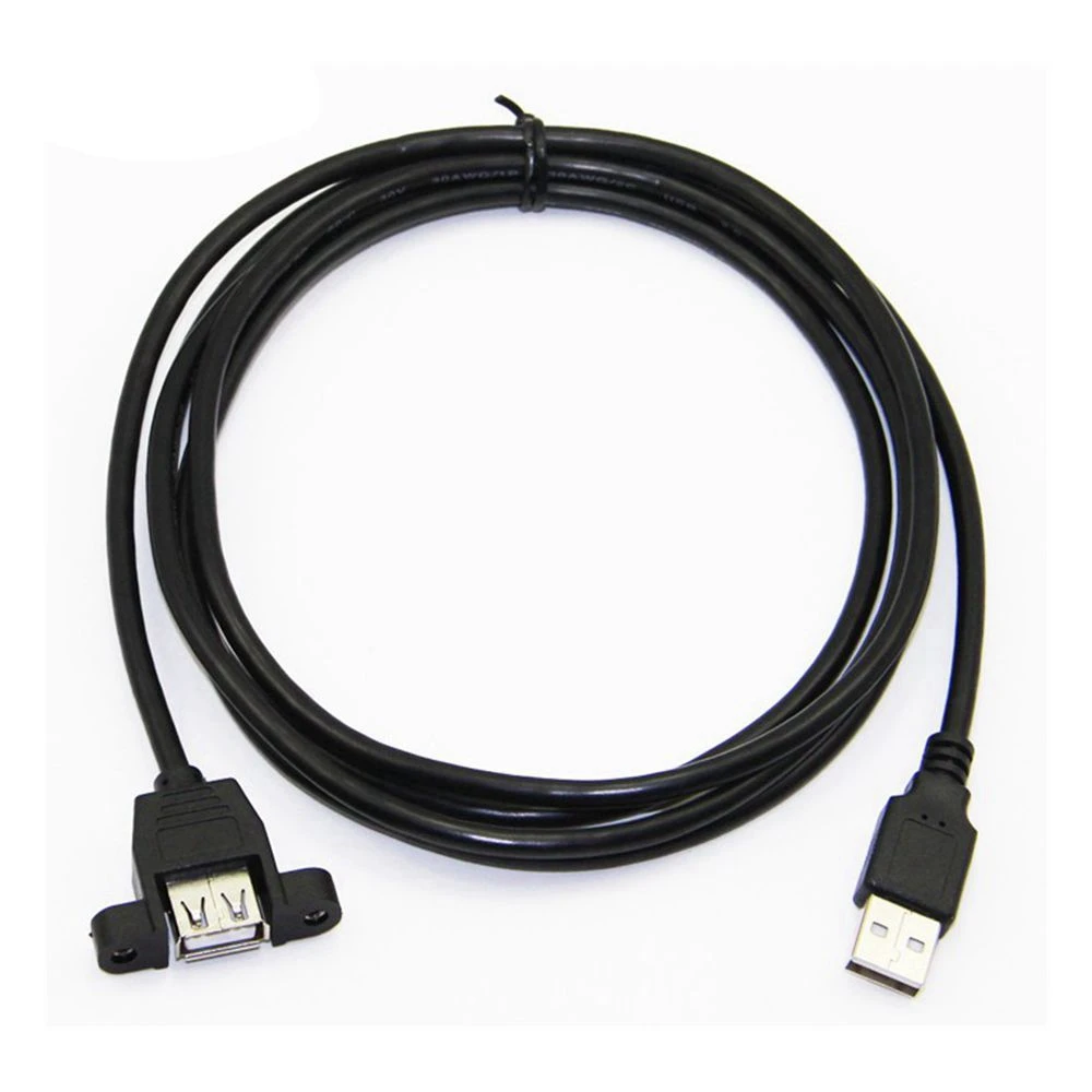 USB 2.0 extension cable with ears, USB male to female extension cable with screw holes, panel cable, pure copper data cable